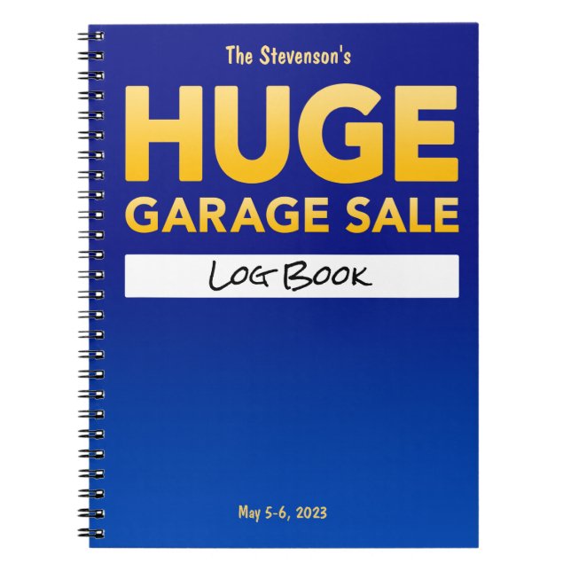 Carnet "Vente de Garage Énorme" Journal/Planificateur/ In (Devant)