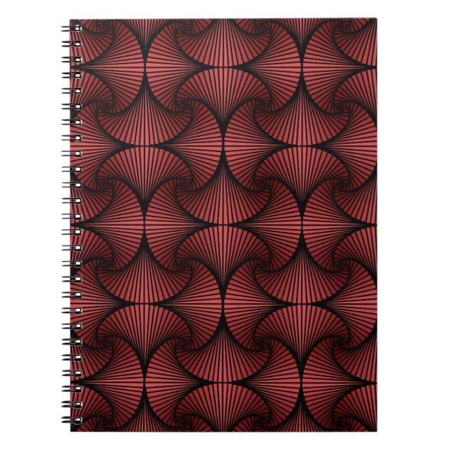 Carnet Ventilateur à bascule 3D géométrique graphique rou (Devant)