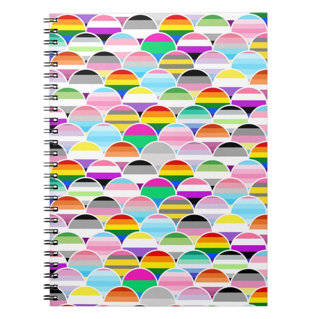 Carnet Ventilateurs de drapeau de fierté LGBTQIA+ Queer e (Devant)