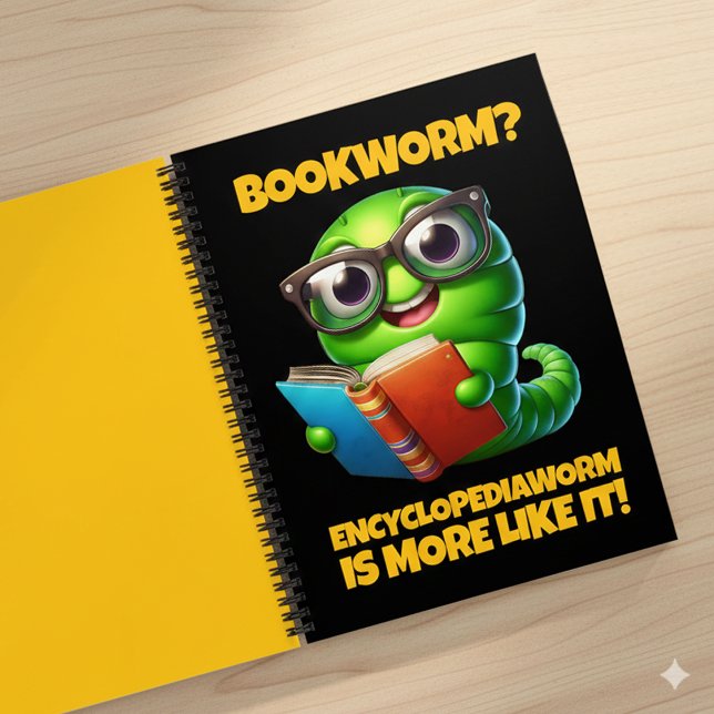 Carnet Ver de bibliothèque drôle? Ver encyclopédique est  (Funny Bookworm? Encyclopediaworm is More Like It! Journal Cover Photo)