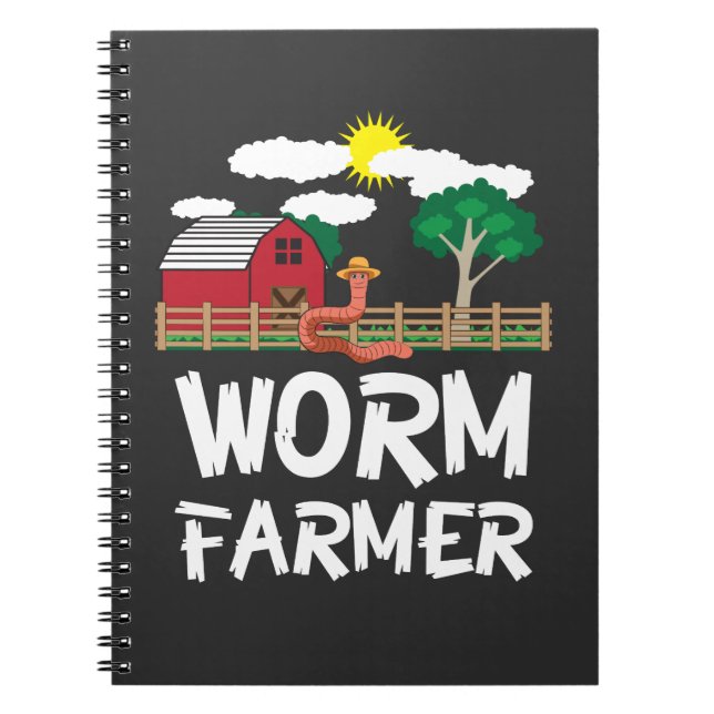 Carnet Ver de ferme compostant l'agriculture - cadeau (Devant)