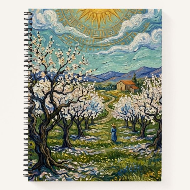 Carnet Verger d'amandiers dans le style de Van Gogh, sole (Devant)