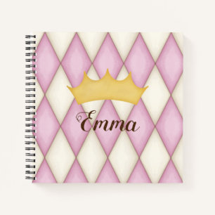 Carnet Vérification Diamant Rose Nom Personnalisé Princes