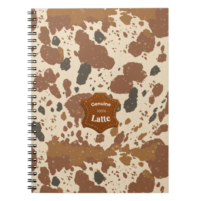 Carnet Véritable latte 100% | Esthétique café en cuir de  (Devant)