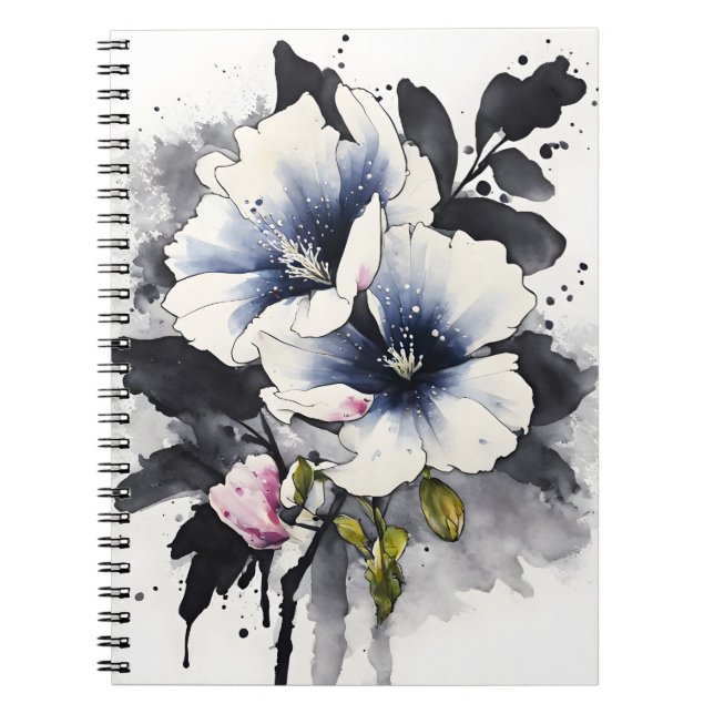 Carnet Véronique - Fleurs aquarelle (Devant)