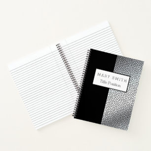 Carnet Verre à la mode Noir argenté