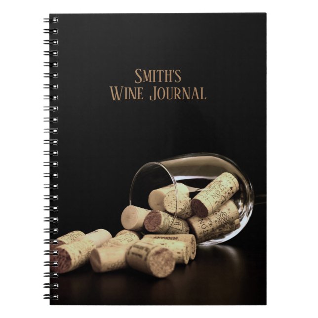 Carnet Verre à vin et bouchons/Journal des vins personnal (Devant)