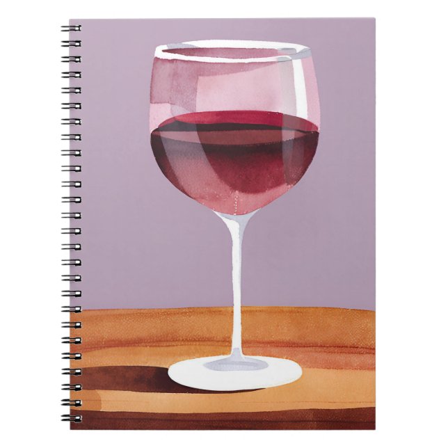 Carnet Verre à vin rouge | Vino aquarelle (Devant)
