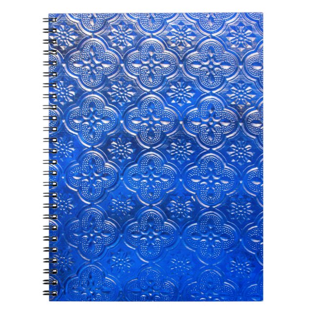 Carnet Verre bleu avec motif, verre, abstrait, (Devant)