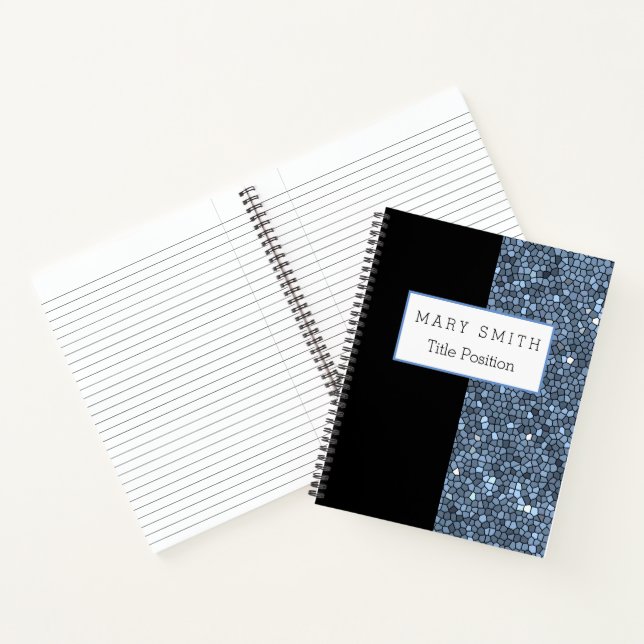 Carnet Verre coloré tendance Noir Argent Bleu (Intérieur)