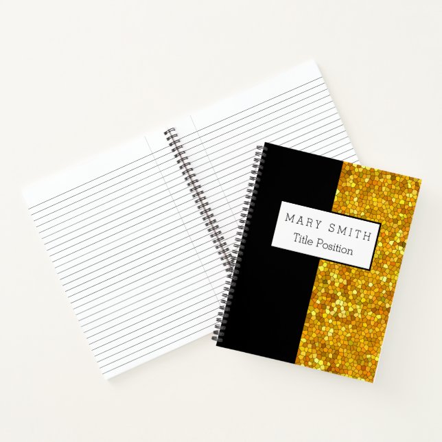 Carnet Verre coloré tendance Or noir (Intérieur)