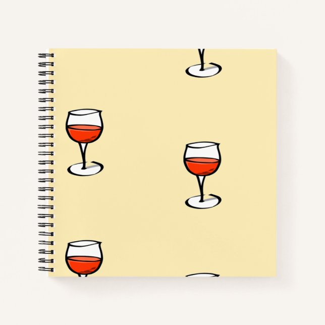 Carnet Verre de vin sur orange (Devant)