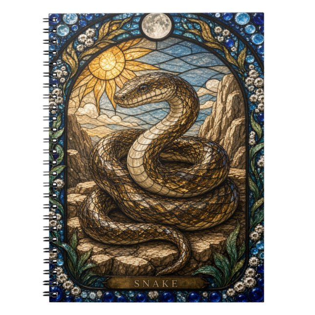 Carnet Verre teinté Serpent, Disque Solaire (Devant)