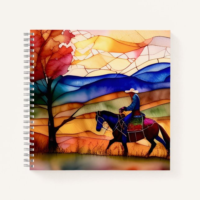 Carnet Verre tendu Art Design Cowboy Trail Ride (Devant)