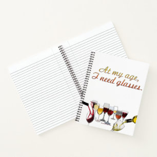 Carnet Verres à vin SlipperyJoe's jeu de mots coquin roug