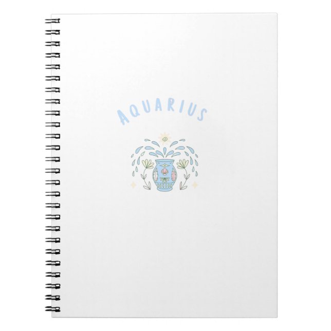 Carnet Verseau blanc, zodiaque, impression de signe du zo (Devant)