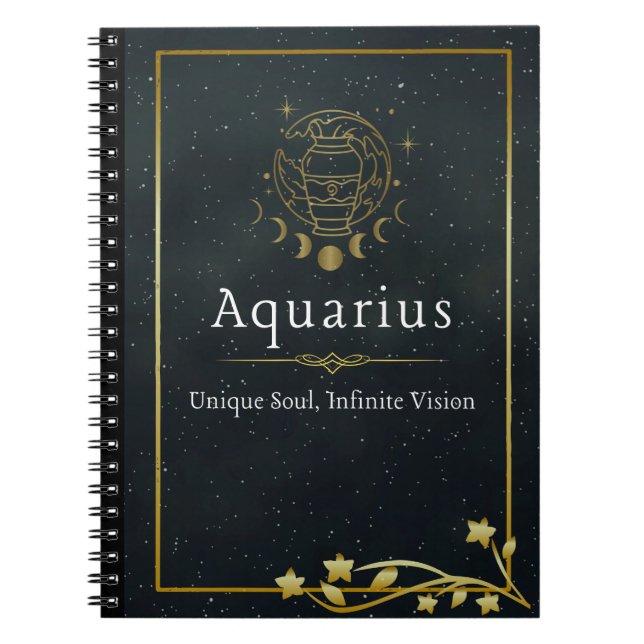 Carnet Verseau Zodiaque – Âme Unique, Vision Infinie (Devant)