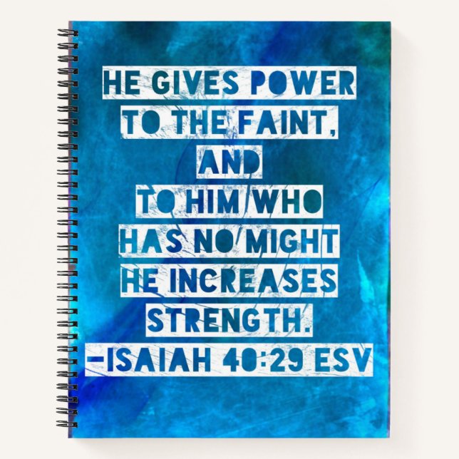 Carnet Verset biblique Esaïe 40:29 (Devant)