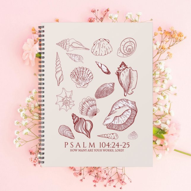 Carnet Verset de la Bible coquillage (Seashell Bible Verse Notebook. Perfect Christian gift, for Bible study or note taking.)