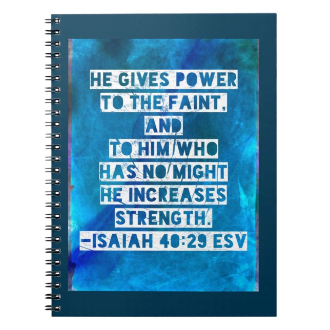 Carnet Verset de la Bible Esaïe 40:29 (Devant)