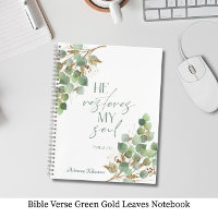 Verset de la Bible Feuilles Vertes Or 