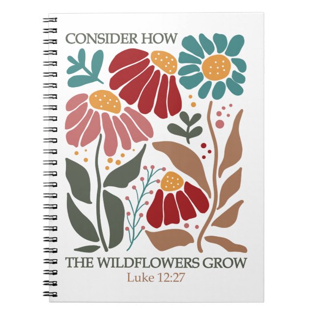 Carnet Verset de la Bible fleur sauvage (Devant)