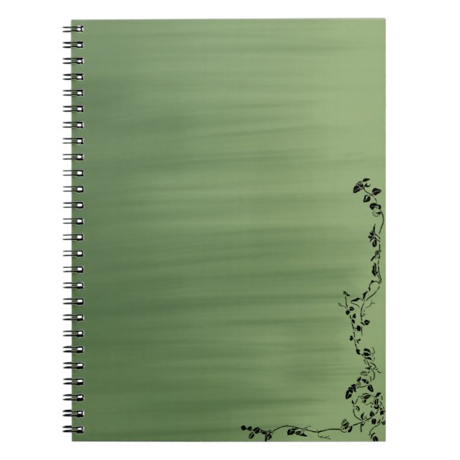 Carnet Vert avec Accent Floral – Journal de Style (Devant)