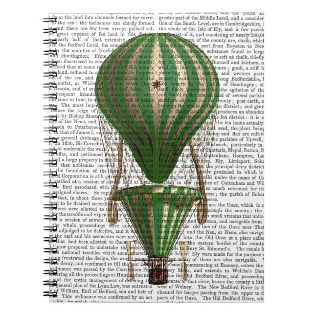 Carnet Vert ballon à air chaud (Devant)