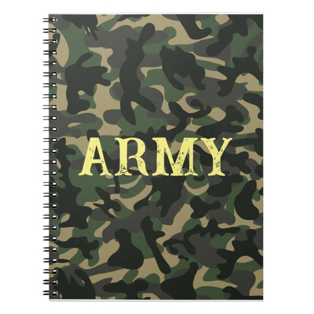 Carnet Vert camouflage militaire de l'armée (Devant)