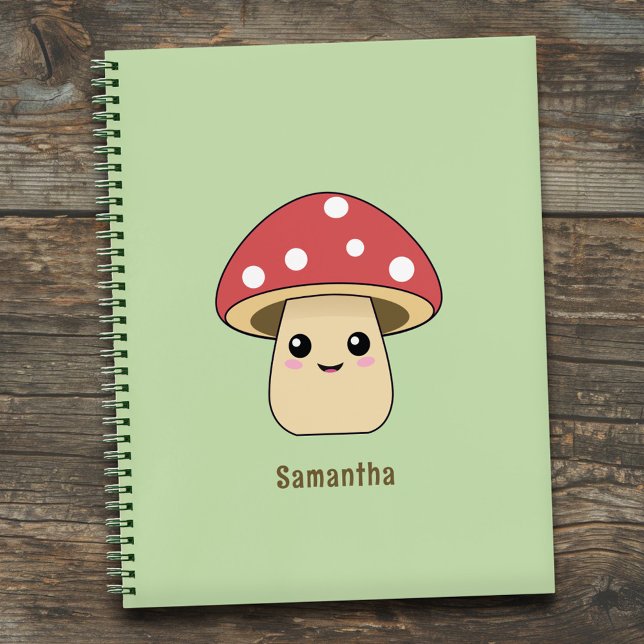 Carnet Vert champignons mignons (Cute Mushroom Green Notebook)
