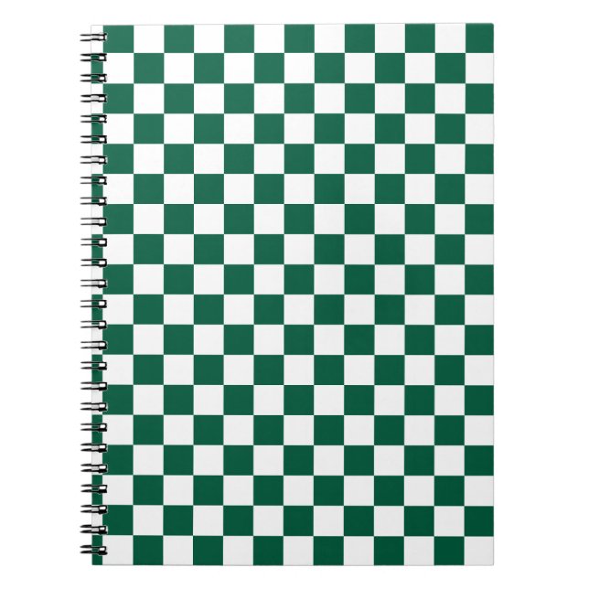 Carnet Vert chasseresse et carreaux blancs (Devant)