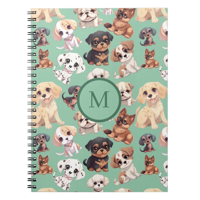 Carnet Vert Chien Chien Chien Mignonne (Devant)
