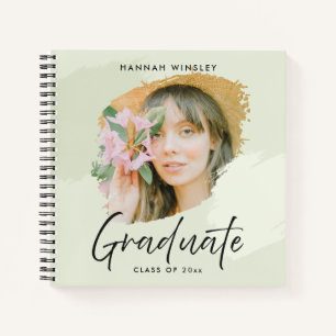 Carnet Vert clair Ajouter votre photo personnalisée Invit