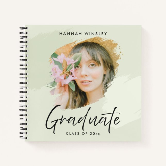 Carnet Vert clair Ajouter votre photo personnalisée Invit (Devant)