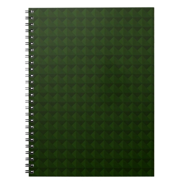 Carnet Vert conifère, solide, géométrique. (Devant)