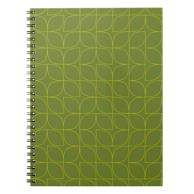 Carnet Vert, cool, tendance, abstraction foliaire ludique (Devant)