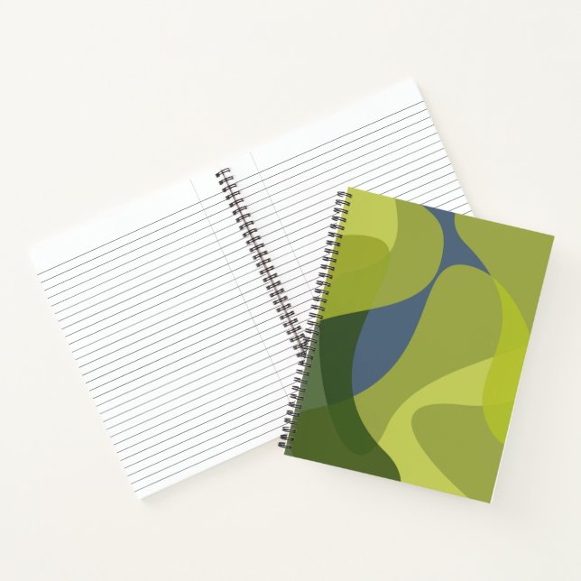 Carnet Vert, cool, tendance, formes ondulées modernes (Intérieur)