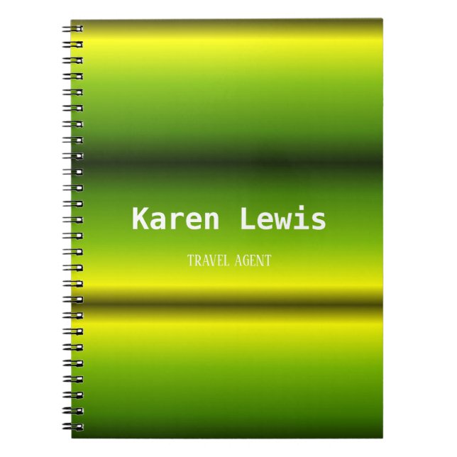 Carnet Vert dégradé et jaune (Devant)