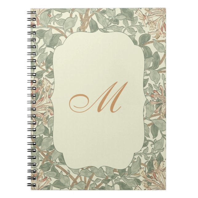 Carnet Vert doux Vintage William Morris Honeysuckie (Devant)