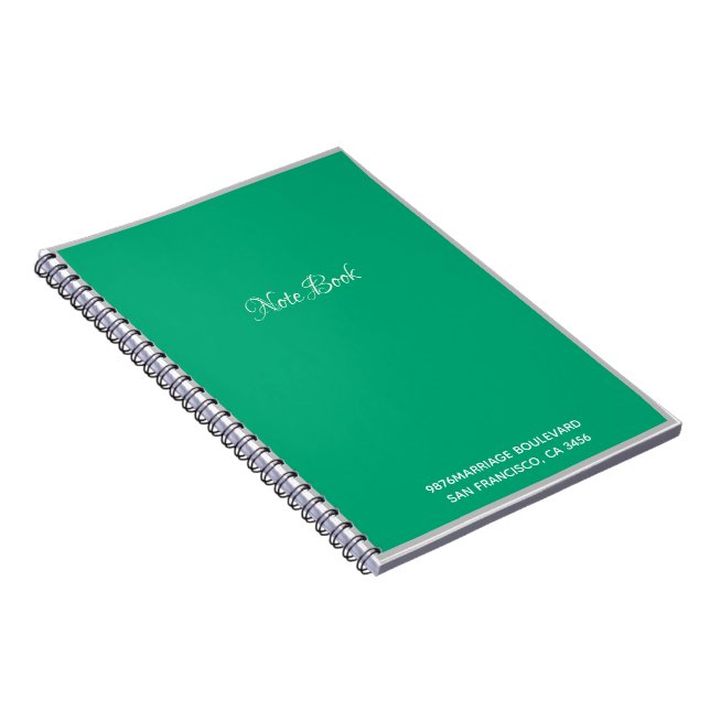 Carnet Vert émeraude  (Côté Droit)