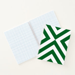 Carnet vert et blanc fait sur commande de chevrons