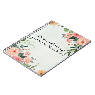 Carnet vert floral
