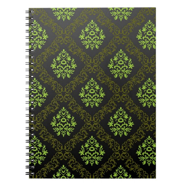 Carnet Vert floral de papier peint (Devant)