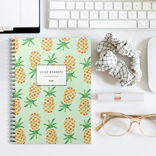 Carnet Vert Motif d'ananas tropical