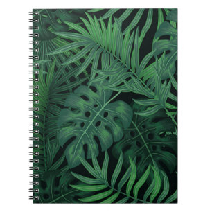 Carnet Vert nuit tropicale : Motif Plante exotique