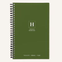 Vert olive foncé Monogramme Classique