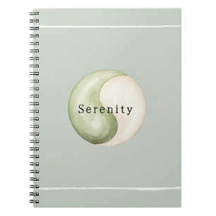 Carnet Vert olive Yin Yang Méditation Personnalisé