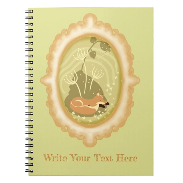 Carnet Vert renard dormant mignon (Devant)