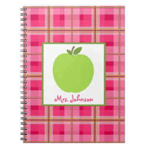 Carnet vert rose de professeur de Paisley Apple