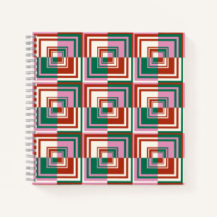 Carnet Vert rose rouge
